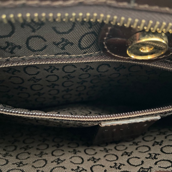 Vintage Celine Triomphe Chain Wristlet / Mini Bag w/ COA – Denim & Croc Embossed - Picture 9 of 16